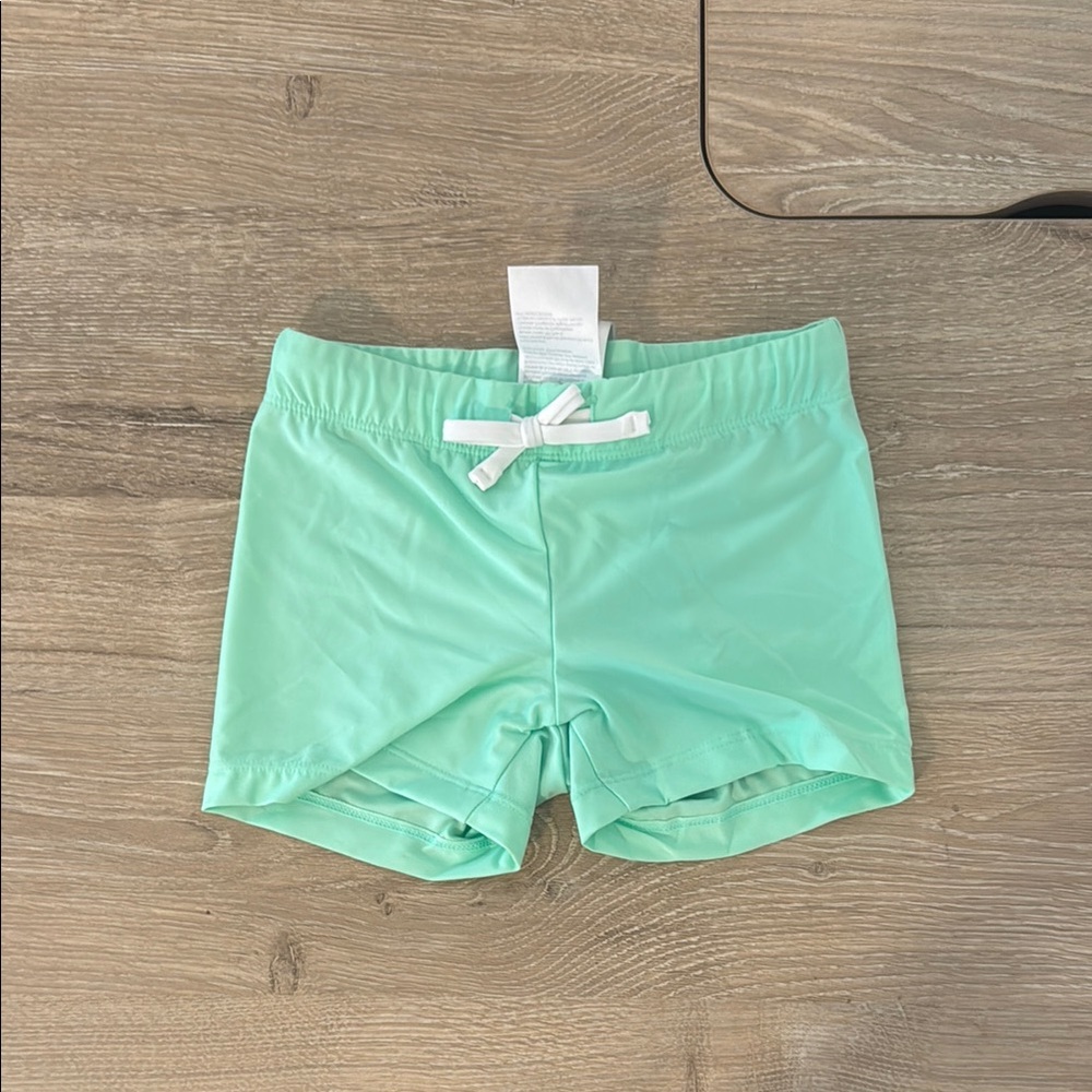 Mint Green Swim Shorts with Bow 5T/6